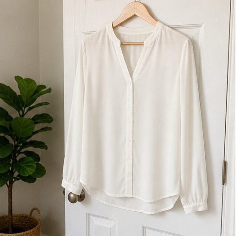 Ivory Button Blouse